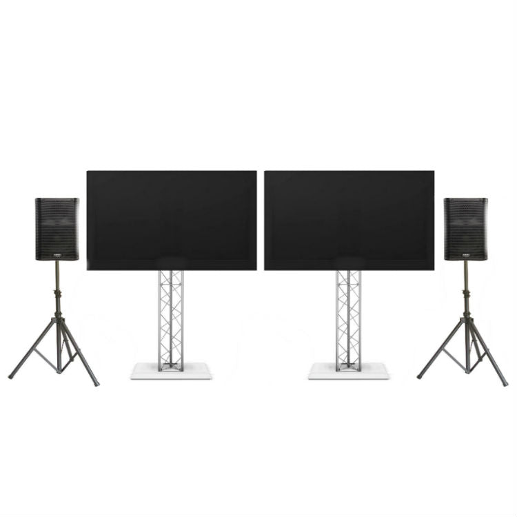 Two 50-inch HDTV with Speakers and Truss Stands Rental