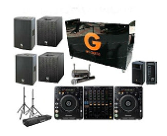 Two CDJ-1000s And A DJM-800, DJ Booth, DJ Monitor, Powered Speakers And Subs Rental Package